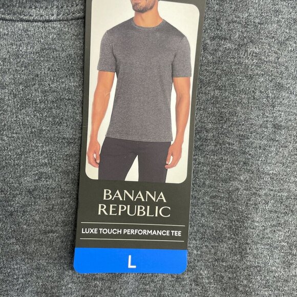 NEW Banana Republic Men's L Luxe Touch Performance Tee 100% Cotton Gray T-Shirt - Picture 5 of 6